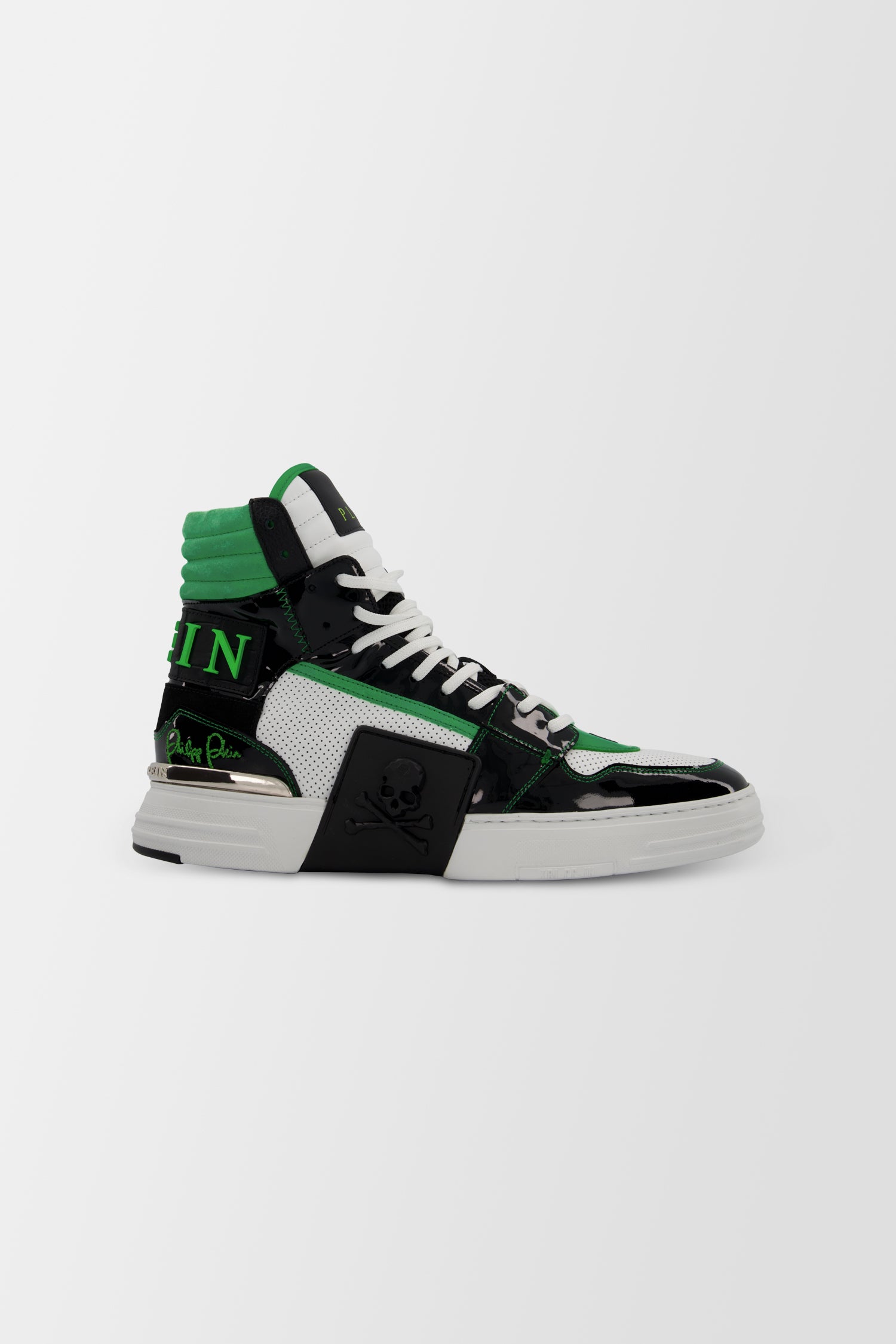Philipp Plein Green Phantom KICK$ Sneakers for Men - Fashion Luxury High-Top Streetwear Shoes - Perfect for Urban Style & Nightlife