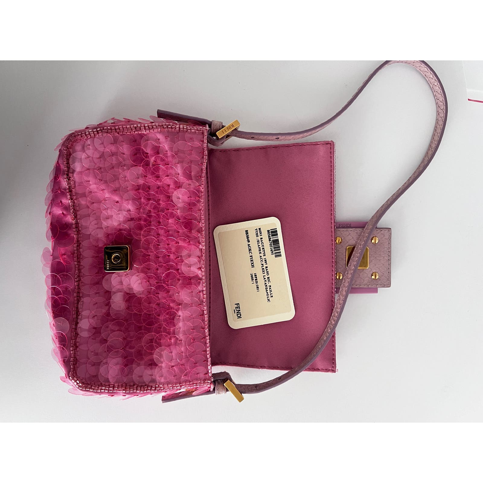Fendi Pink Mini Baguette Crossbody Bag for Women - Luxury Leather Shoulder Purse for Date Night, Party & Special Occasions
