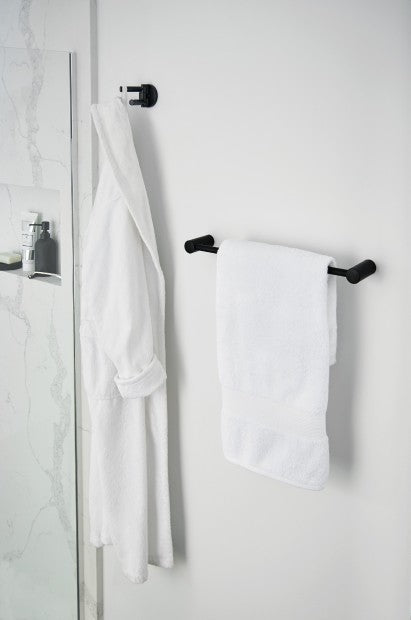 Moen Align 24-Inch Towel Bar in Matte Black - YB0424BL - Modern Bathroom Accessory for Towel Organization & Spa-Like Decor