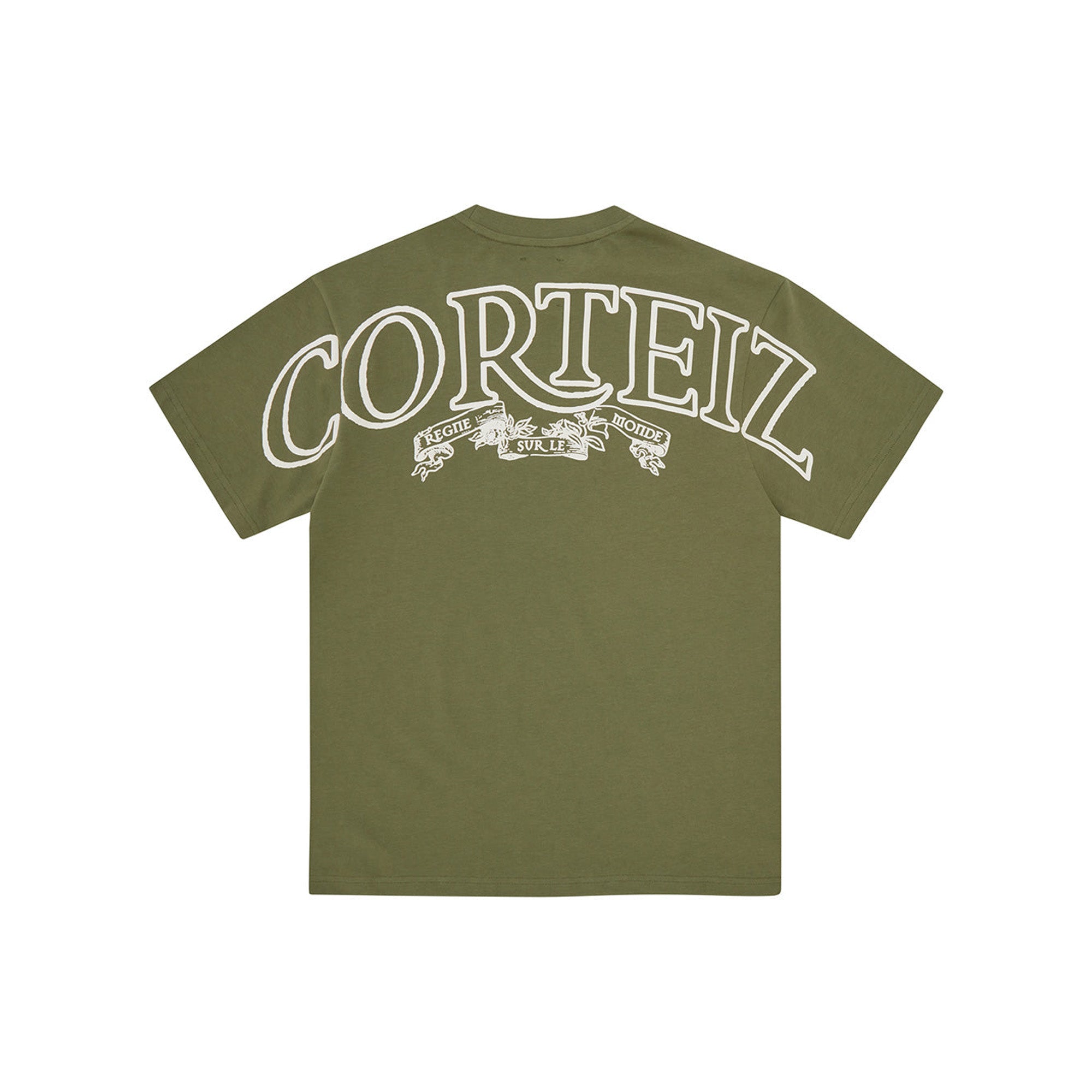 Corteiz Royale Heavyweight T-Shirt for Men - Olive Green Cotton Streetwear Tee (2024) | Casual Wear, Urban Fashion & Street Style Outfits