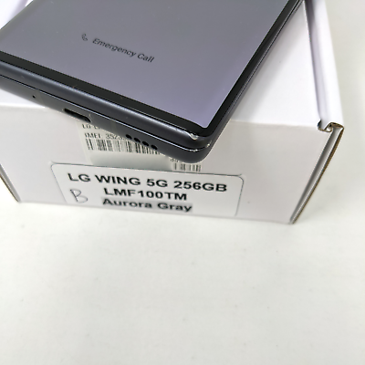 LG WING 5G Smartphone | 256GB Storage | Aurora Gray Color | AT&T & GSM Unlocked | Dual Screen Swivel Design for Multitasking & Content Creation