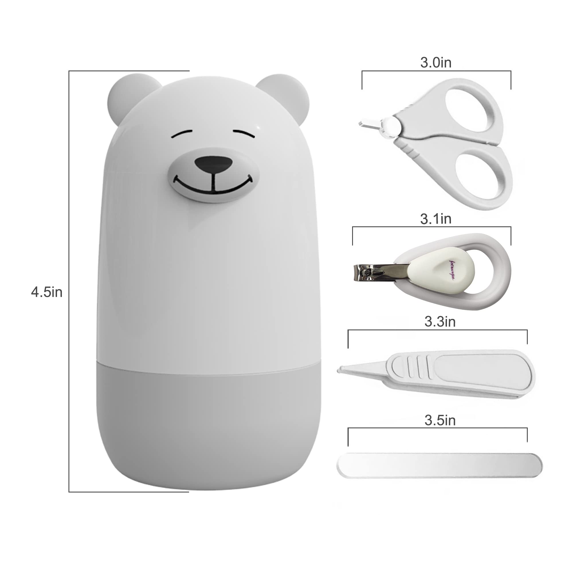 Baby Nail Care Kit - 4-in-1 Newborn Manicure & Pedicure Set with Nail Clippers, Scissors, File & Tweezers | Safe Infant Grooming Essentials in Cute Case | Perfect for Baby Hygiene & Gentle Nail Trimming at Home