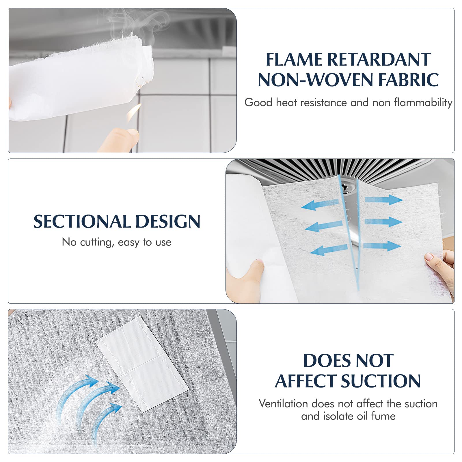 Nonwoven Grease Filter Replacement Sheets - Oil Proof & Anti-Stick Range Hood Filters - 10m Roll for Kitchen Ventilation (White) - Perfect for Range Hoods, Stoves, and Commercial Cooking Areas