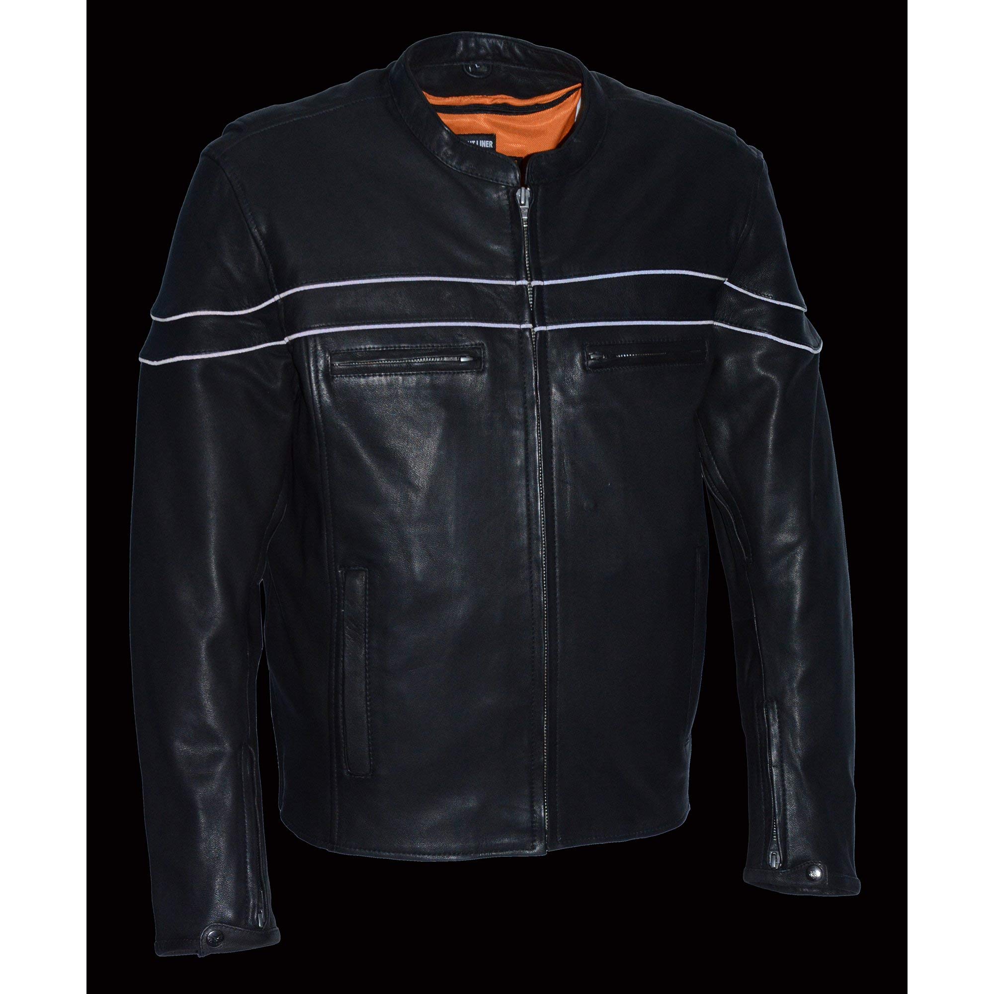Milwaukee Leather Men's Lightweight Sporty Scooter Crossover Jacket Black MLM1525 - Perfect for Motorcycle Riding, Commuting & Outdoor Adventures