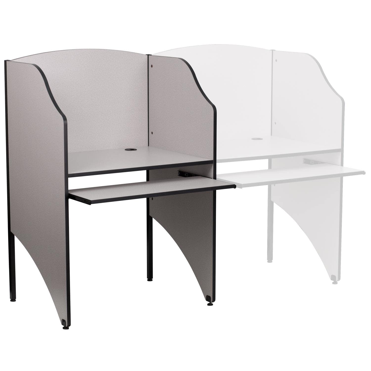 Flash Furniture Kevin Starter Study Carrel Desk - Nebula Grey Finish for Home Office, Library & Study Room - Compact Workspace Solution for Students & Professionals