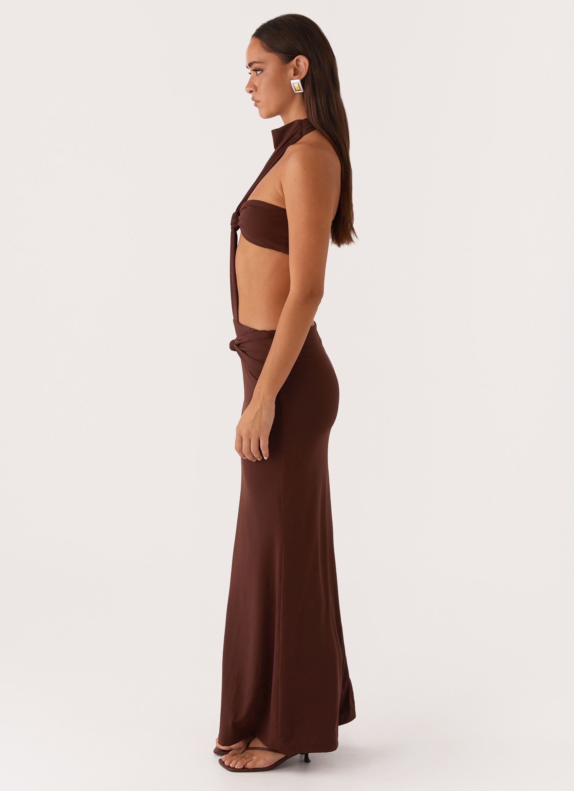 Elinor Maxi Dress in Chocolate Brown - Flowy Long Summer Dress for Women, Perfect for Beach, Vacation & Casual Outings