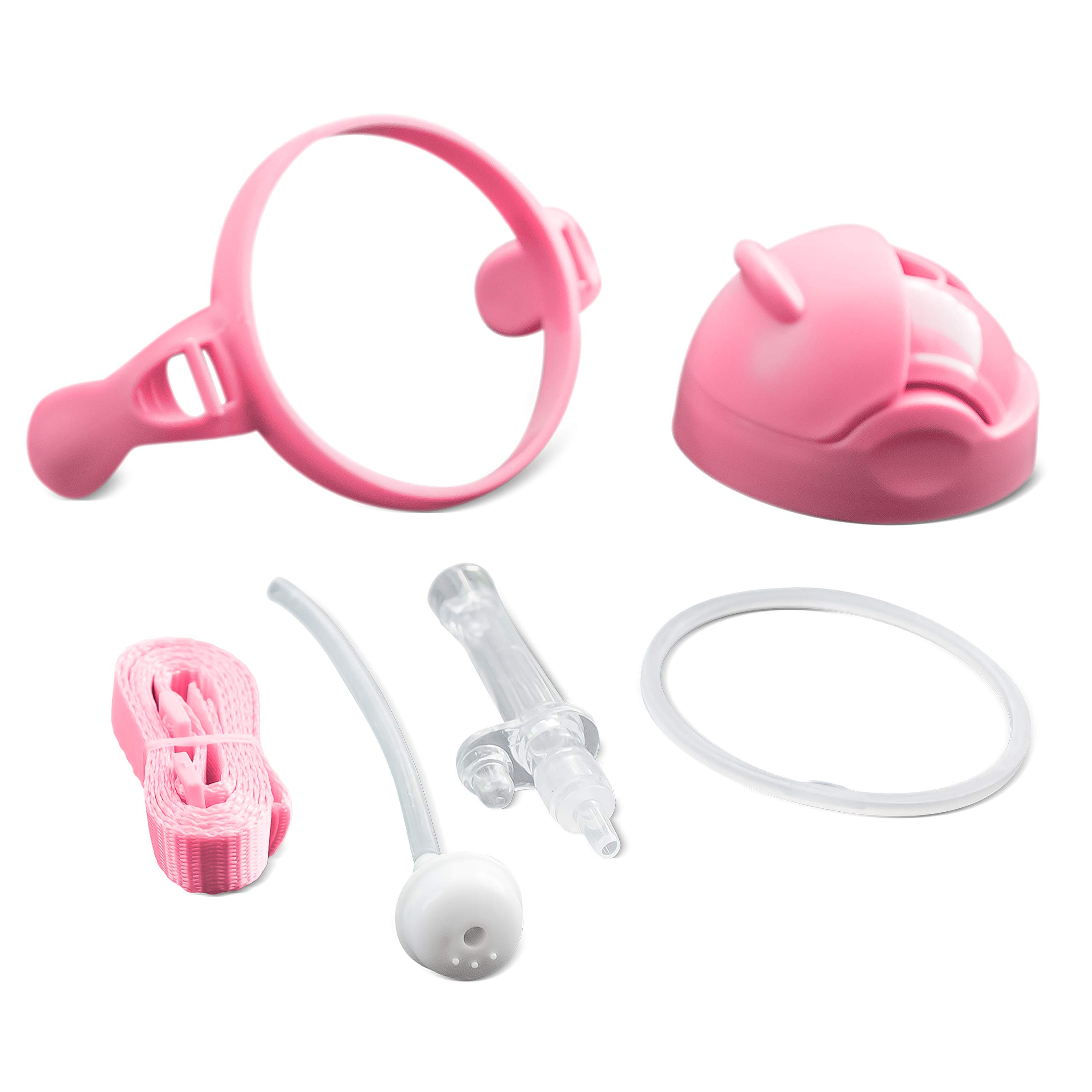 Comotomo Baby Bottle 3-in-1 Straw Sippy Cup Conversion Kit - Weighted Straw for 5oz & 8oz Bottles (Pink) | Leakproof Toddler Drinking Accessories for Home, Travel & Daycare