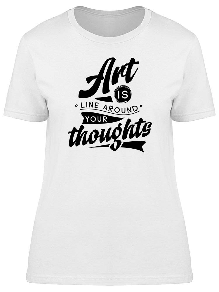 Art Line Thoughts Graphic Tee for Women | Trendy Casual T-Shirt for Everyday Wear | Perfect for Street Style, Weekend Outfits & Layering