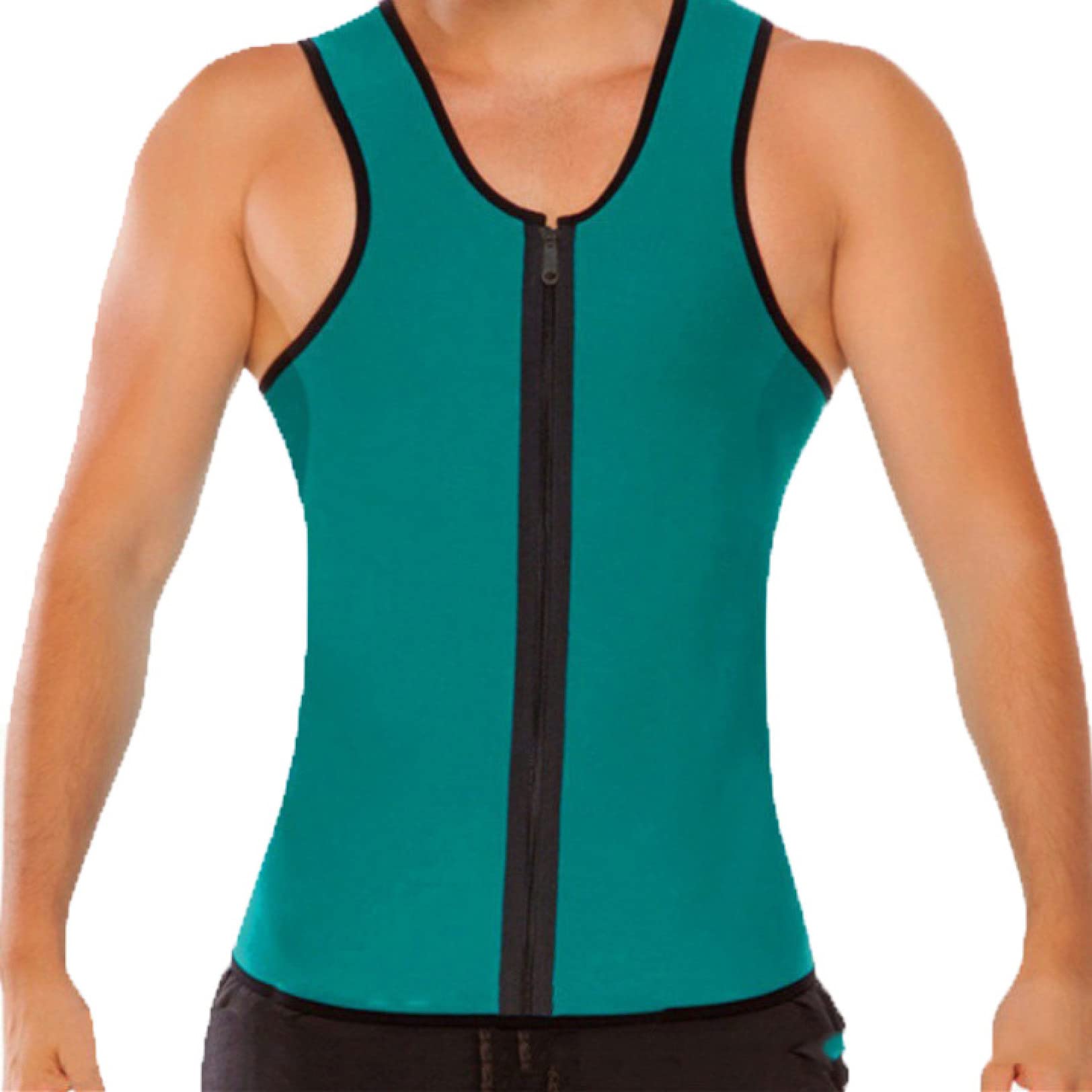 ChyJoey Men's Workout Sauna Vest with Zipper - Sweat Enhancer & Fat Burning Fitness Tank Top for Weight Loss & Body Shaping - Ideal for Gym, Running, and Home Workouts