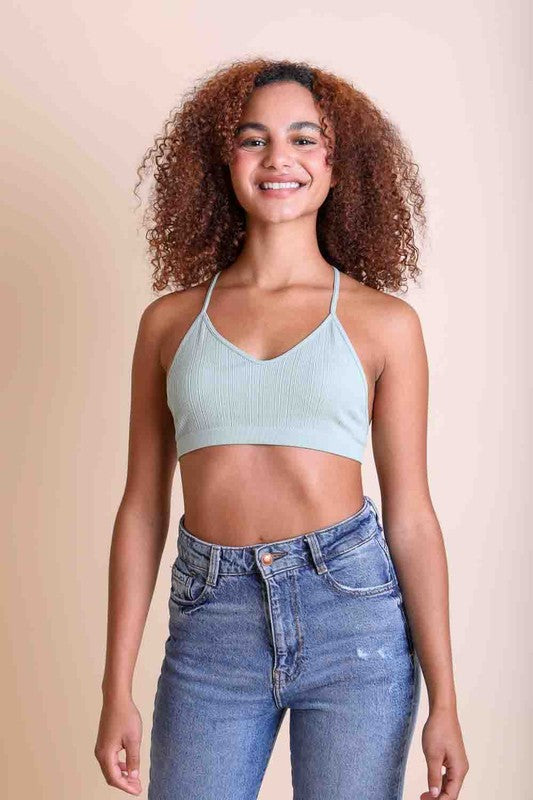 Breathable Tattoo Mesh Racerback Bralette - Seamless Comfort for Yoga, Workouts & Everyday Wear