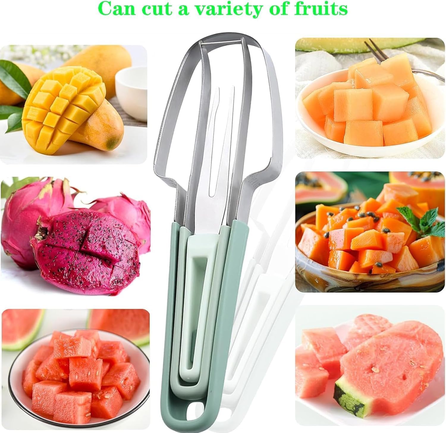 LP&MA 3-in-1 Watermelon Tool Set - Stainless Steel Popsicle Maker, Melon Baller & Slicer with Fork - Perfect for Summer BBQs, Picnics & Fruit Parties