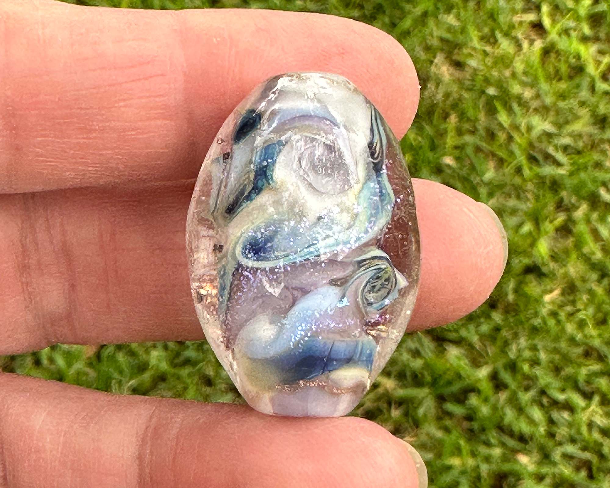 Tidal Mist Dichroic Glass Lampwork Focal Bead - Handmade Artisan Jewelry Bead for Necklace, Bracelet & DIY Craft Projects - Perfect for Beaders & Jewelry Makers