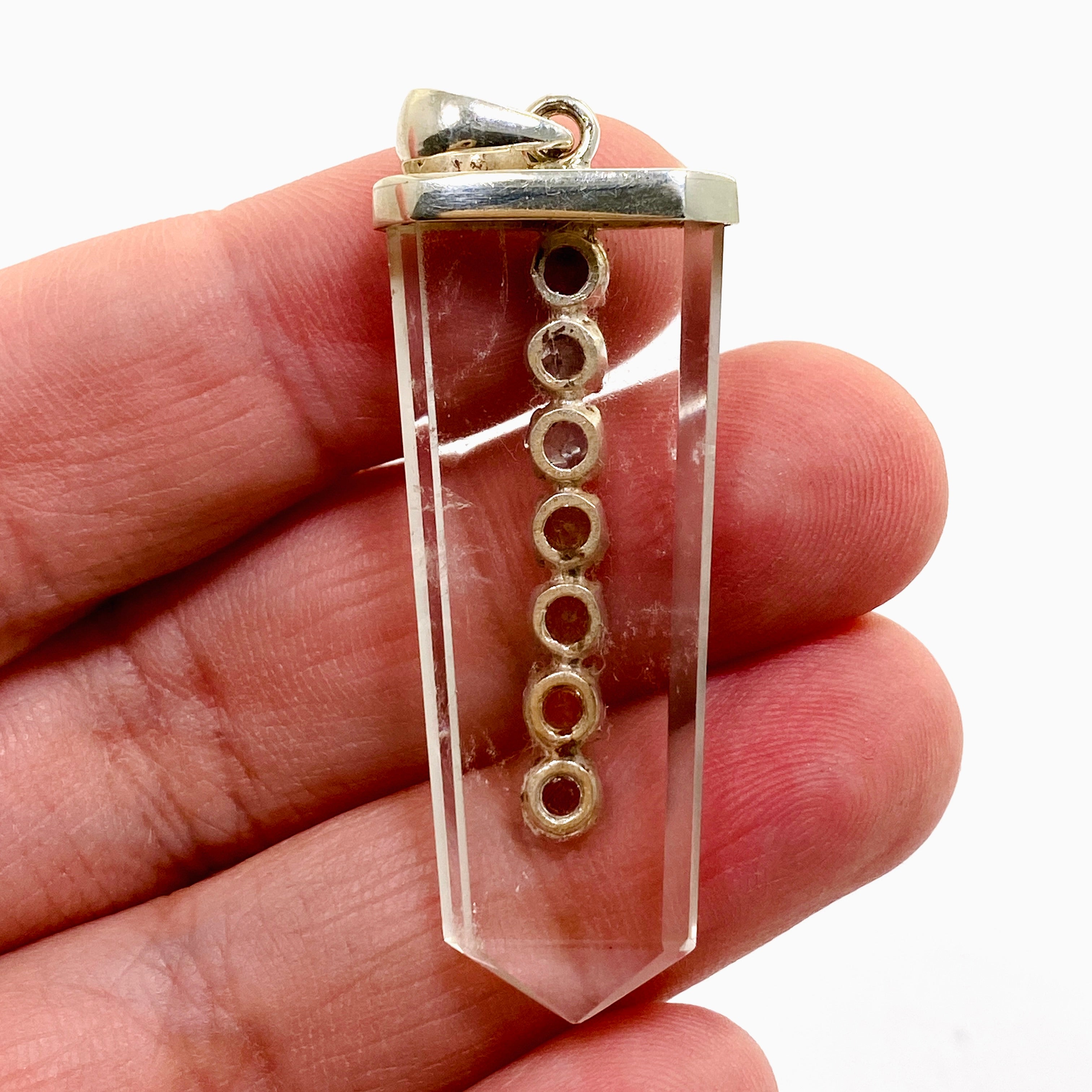 Natural Clear Quartz Point Chakra Healing Pendant Necklace - PPGJ1084 for Meditation, Energy Balancing & Spiritual Growth