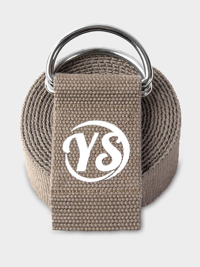 GOTS Certified Organic Cotton Yoga Belt with D-Ring - 2.5m (8.2ft) Stretchable Strap for Yoga, Pilates & Fitness - Perfect for Studio Practice, Home Workouts & Travel