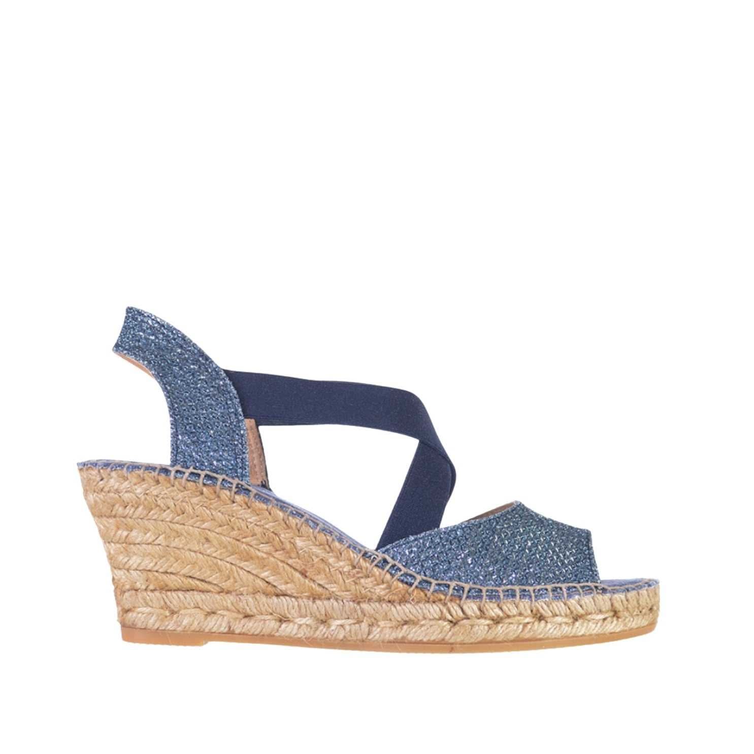Women's Metallic Cotton Blend Wedge Espadrille Sandals - Comfortable Summer Shoes for Beach, Vacation & Casual Outings