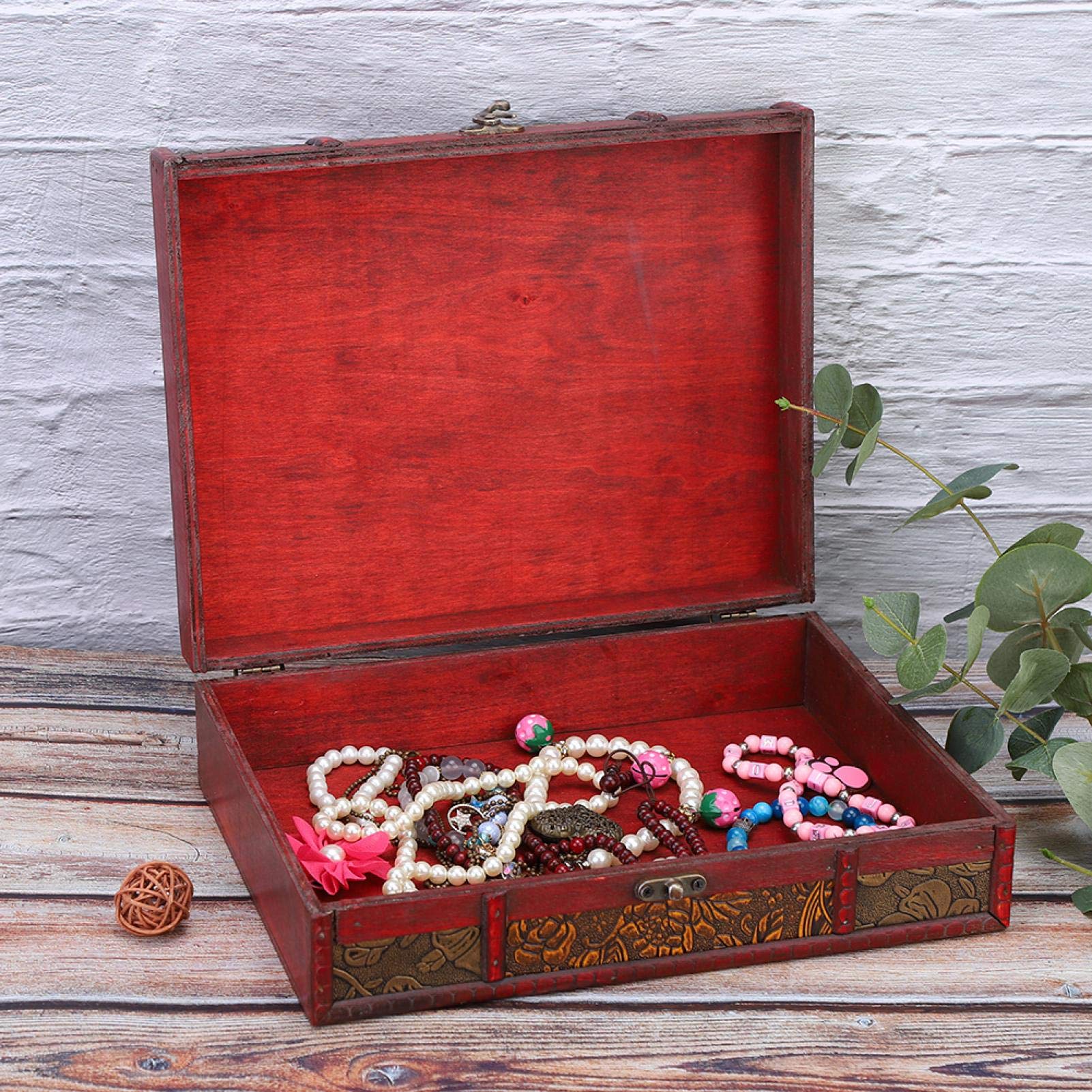 Wooden Jewelry Storage Box - Multifunctional Organizer for Rings, Bracelets, Earrings & Books | Decorative Desktop Jewelry Case for Home, Office & Travel