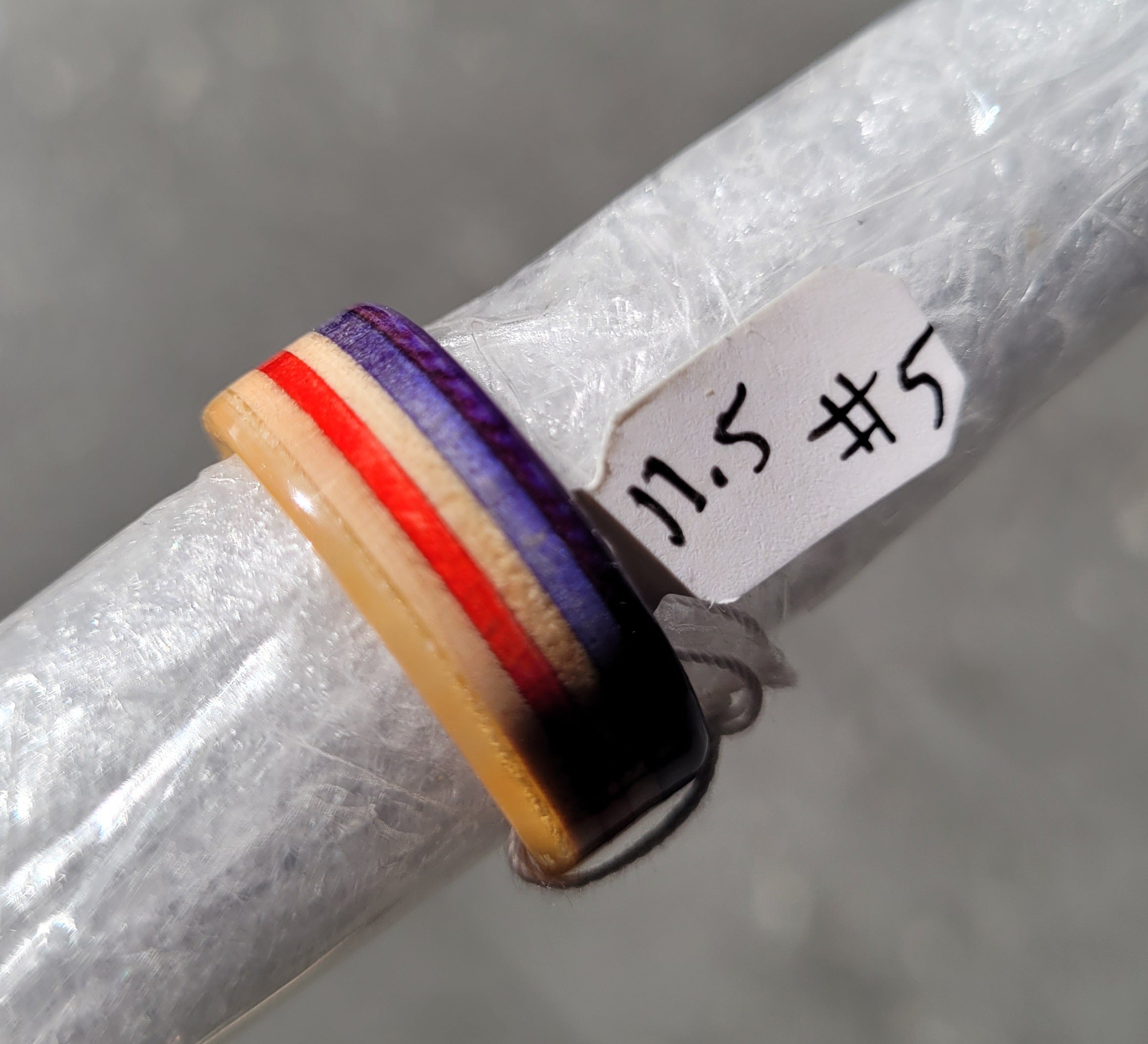 Recycled Bo Tuff Skateboard Ring - Size 11.5 (#5) - Durable Eco-Friendly Jewelry for Skateboarders & Streetwear Enthusiasts