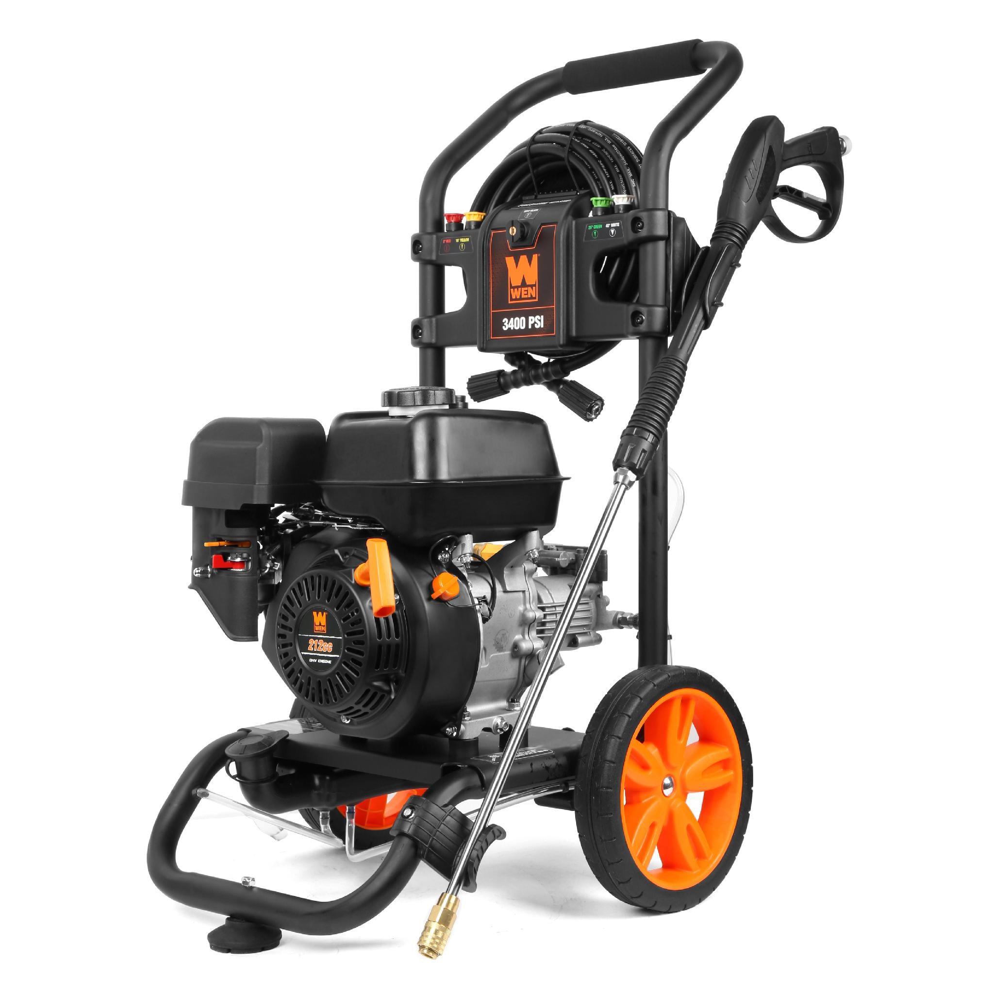 WEN PW3400 212cc Gas Powered Pressure Washer - 3400 PSI 2.7 GPM High Performance Cleaner, CARB Compliant for Home Driveway, Patio, Deck and Auto Cleaning