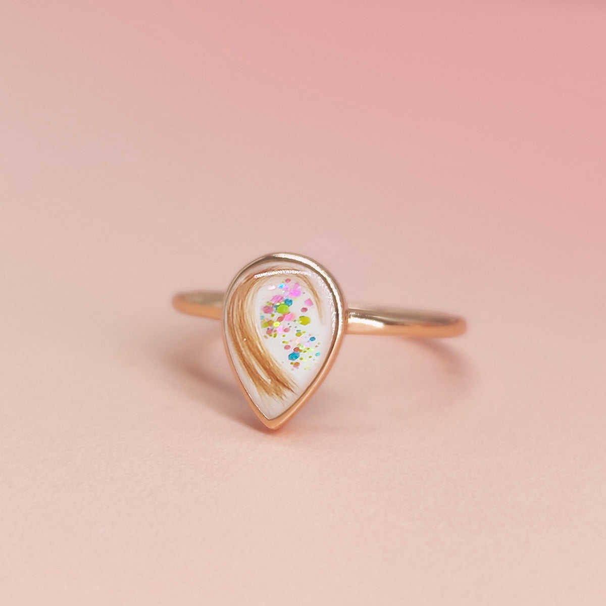 Milky Drop Breastmilk & Baby Hair Ring - Keepsake Jewelry for Nursing Moms, Newborn Hair Memorial - Perfect for Breastfeeding Mothers & Baby's First Lock Preservation