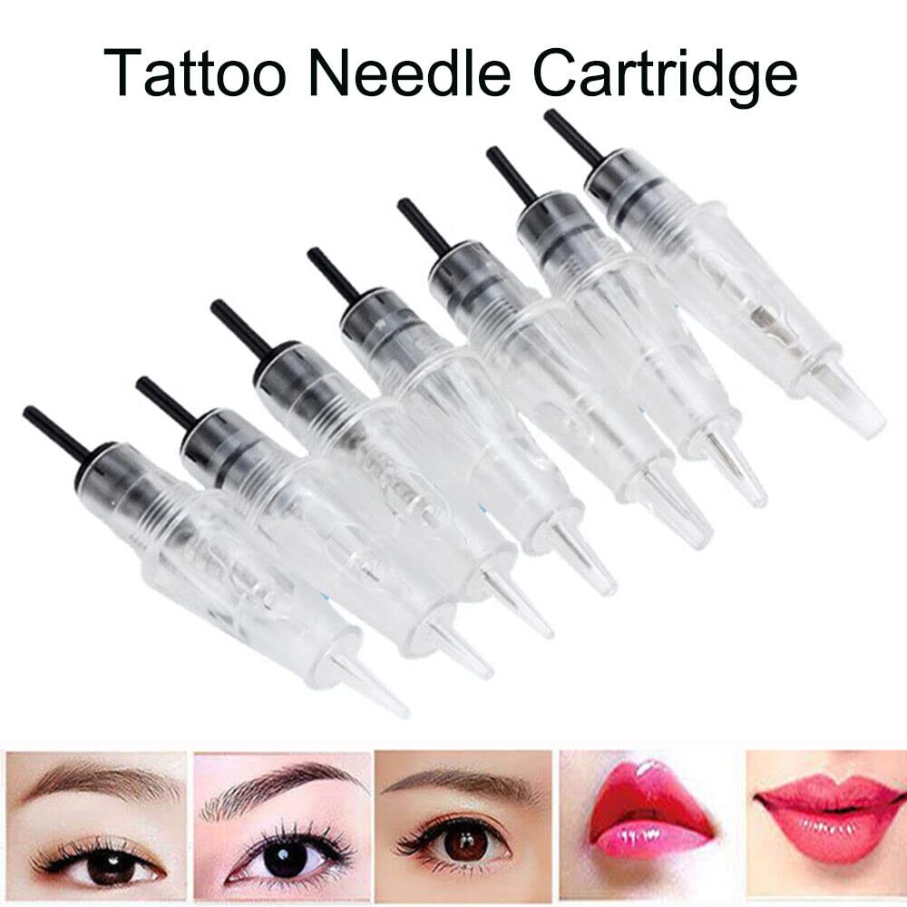 5Pcs 5RL Tattoo Needles Cartridges - Professional Disposable Permanent Makeup Needles for Eyebrows & Lips (10mm Diameter) - Perfect for PMU Artists, Microblading & Cosmetic Tattooing