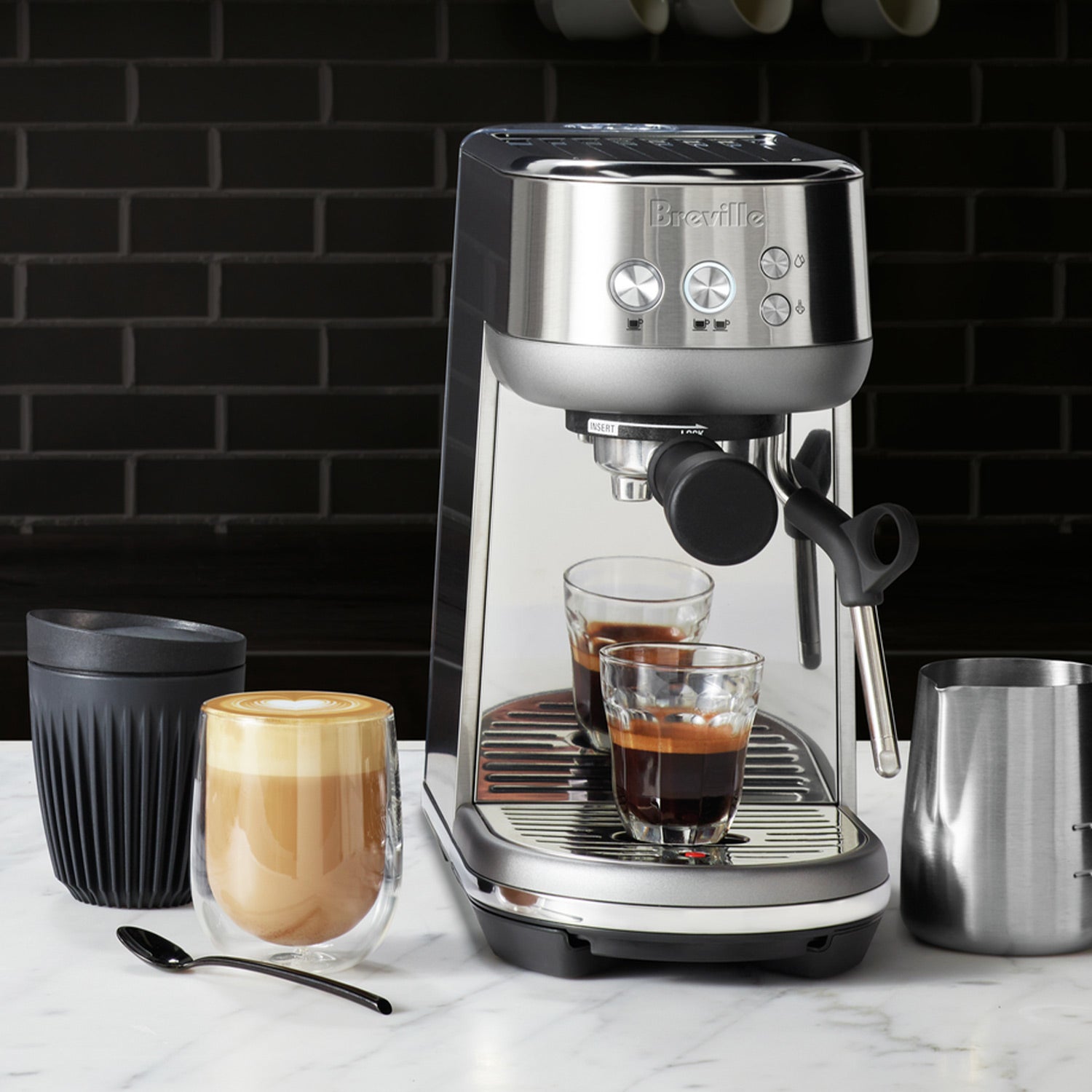 Breville Bambino BES450BSS Stainless Steel Espresso Machine - Compact & Fast for Home Baristas, Perfect for Lattes & Cappuccinos