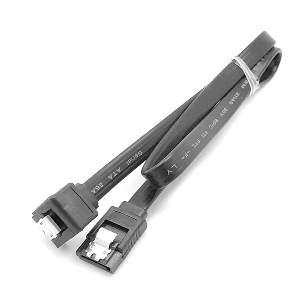 40cm SATA 3.0 Cable - 6Gbps Right Angle 90 Degree SATA III Data Cable for HDD SSD Hard Drive - High Speed Transfer for PC Laptop Desktop Computer Upgrades & Data Recovery