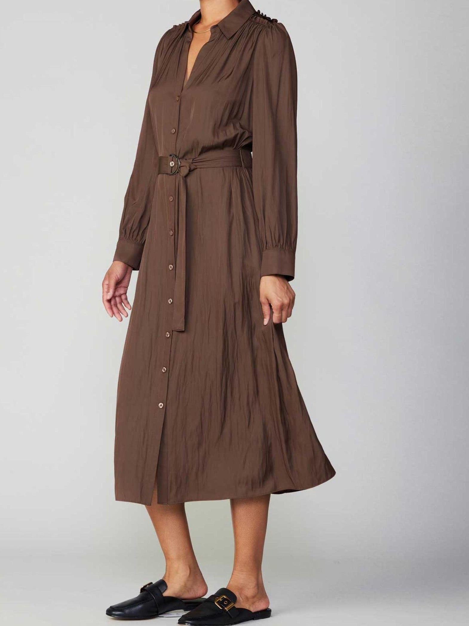 Leah Women's Elegant Chocolate Brown Dress - Perfect for Parties, Weddings & Special Occasions