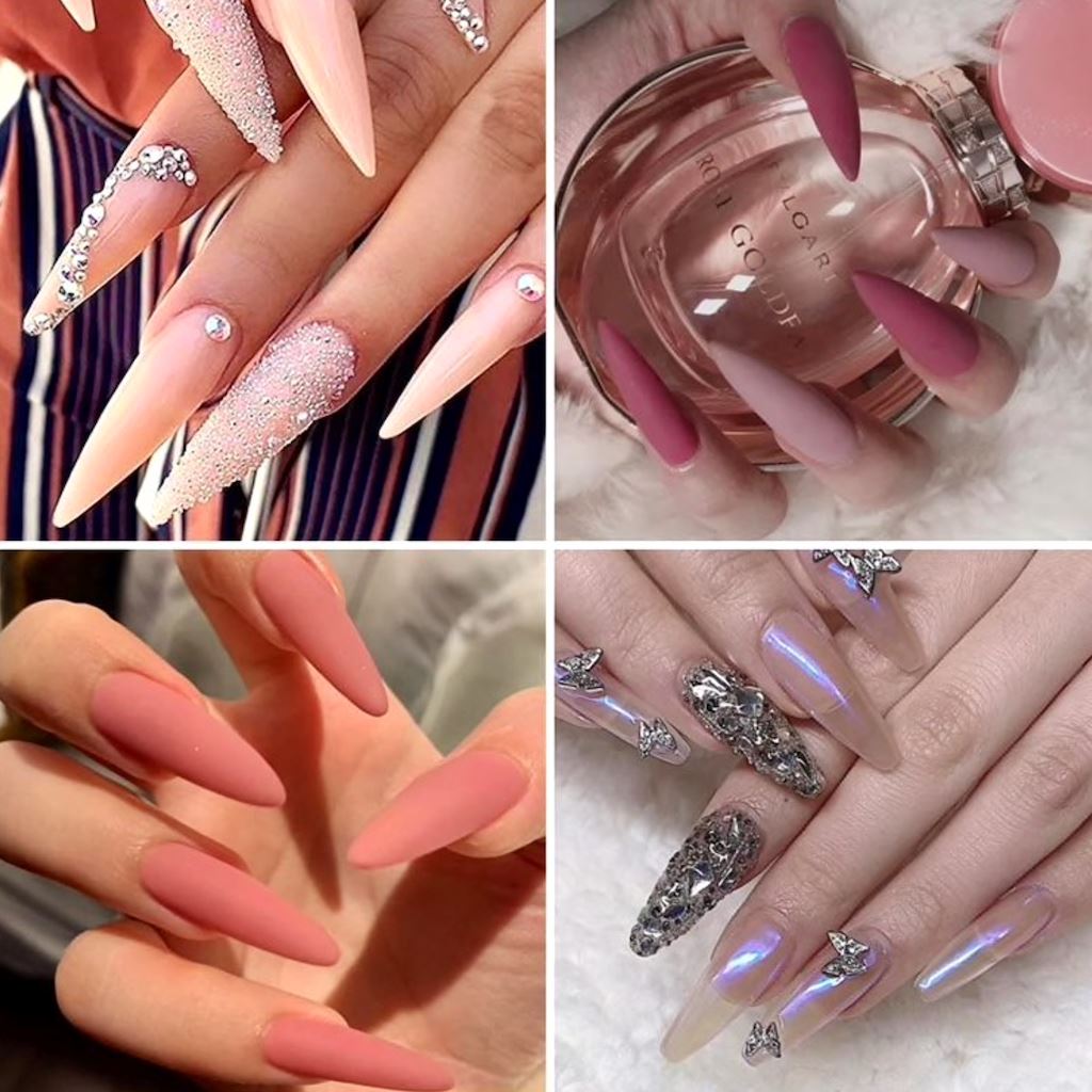 500pcs Long Stiletto False Nail Tips - Acrylic Press On Nails for Women, Salon Quality DIY Manicure - Perfect for Parties, Weddings & Special Occasions