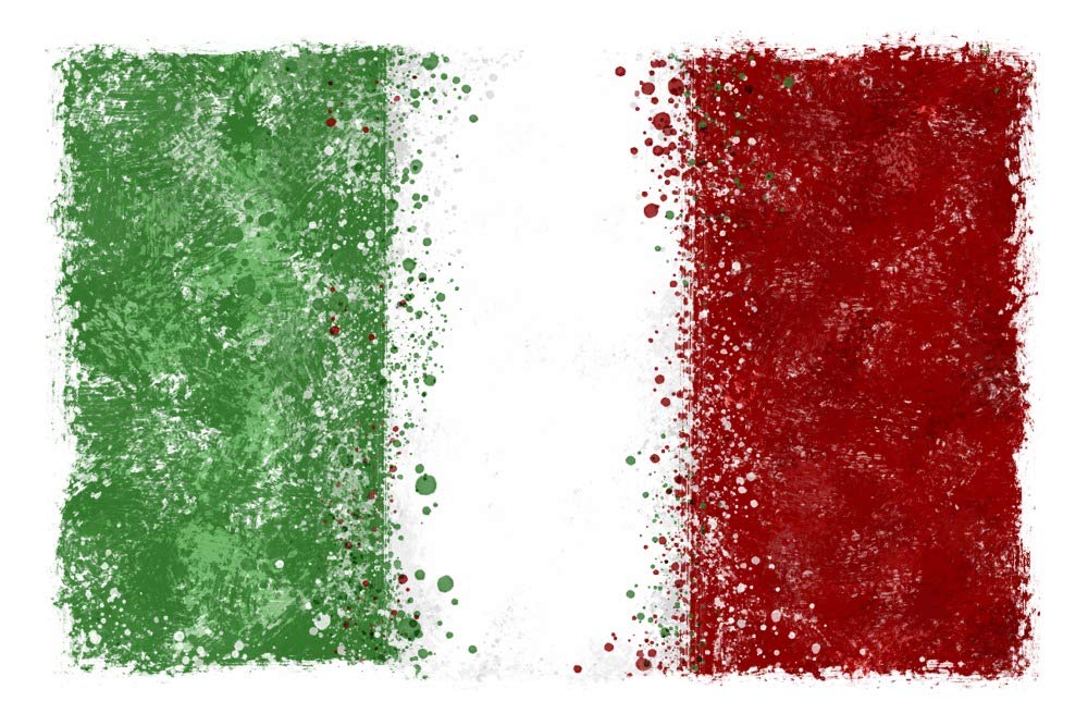Italian Flag Abstract Watercolor Splatter Wall Art Poster - 12x18 Inches Home Decor, Living Room, Bedroom, Office & Gift Idea