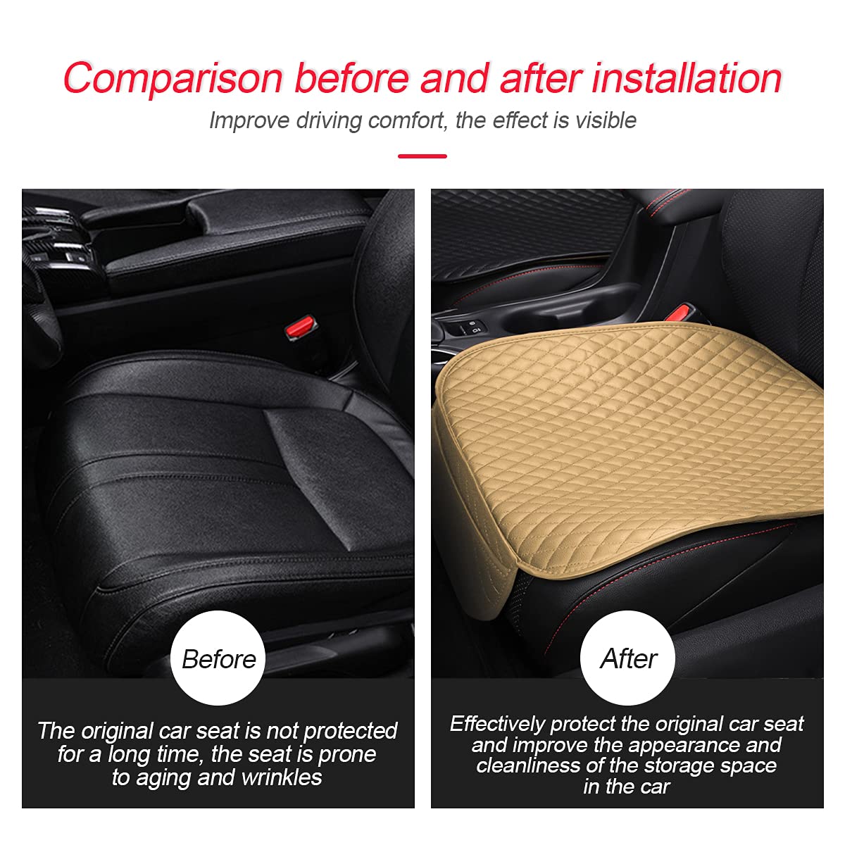 Premium Moly Magnolia Leather Car Seat Cover - Universal Fit for 90% Vehicles, SUVs & Trucks | Comfortable Auto Seat Protector & Cushion | Durable Interior Accessories for Men & Women (Beige) - Perfect for Daily Commute, Road Trips & Luxury Car Upgrades