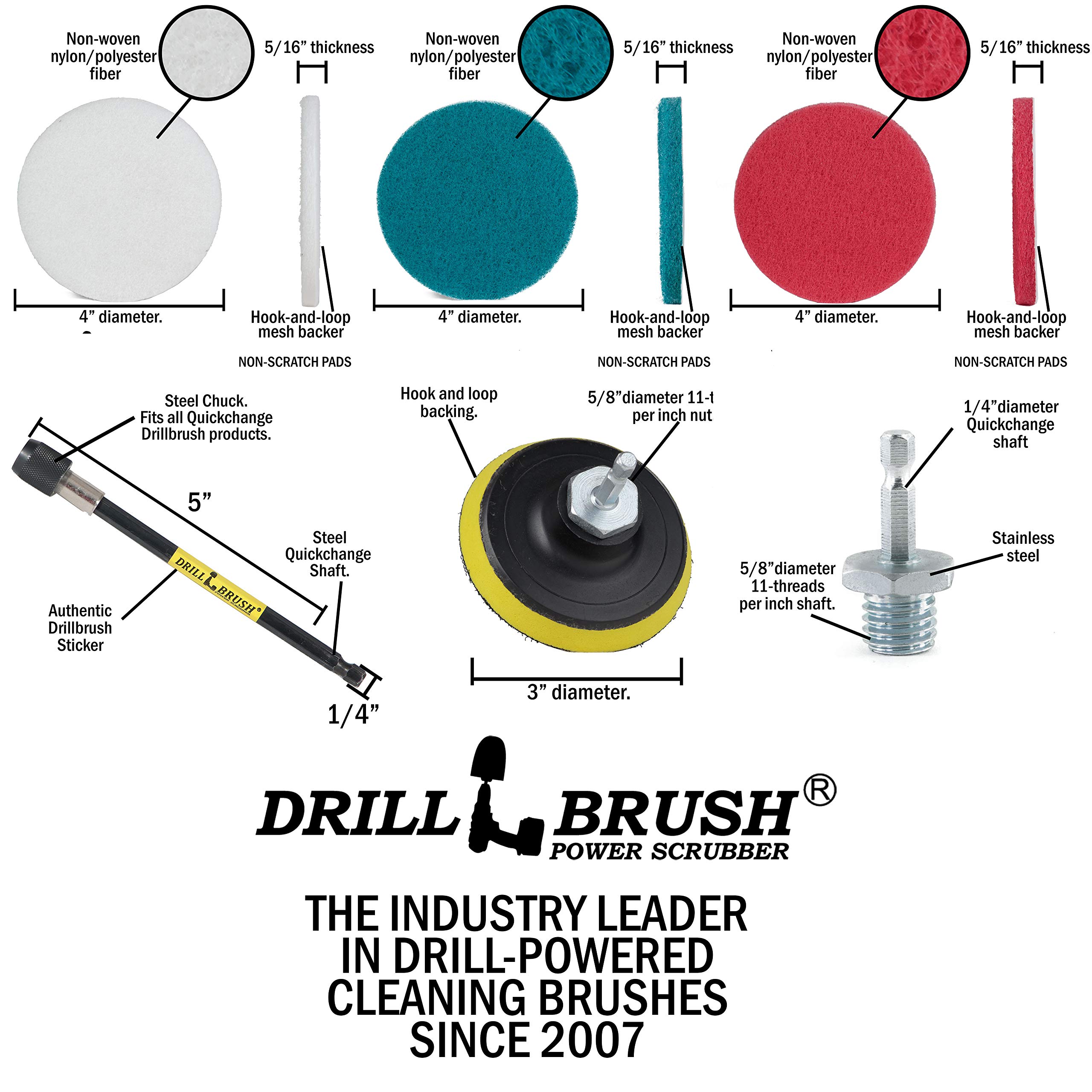 Useful Products Drill Brush Power Scrubber - 5-in-1 Bathroom Cleaning Kit with Toilet Brush, Shower Cleaner & Spin Brush - Heavy Duty Bathroom Accessories for Deep Cleaning Tiles, Grout, Sinks & Showers