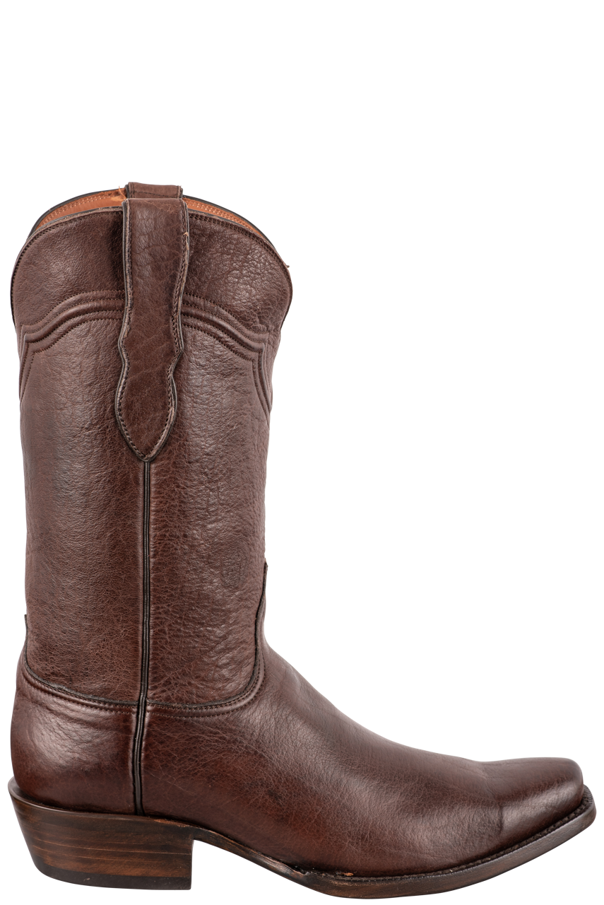 Premium Black Jack Men's Bison Leather Cowboy Boots in Chocolate Brown - Durable & Stylish Western Boots for Rodeo, Country Dancing & Outdoor Adventures