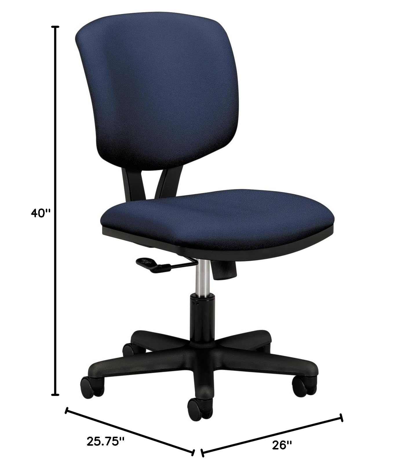 HON Volt Low-Back Task Chair - Ergonomic Office Desk Chair with Upholstered Seat - Blue (H701) - Perfect for Home Office, Computer Work & Long Hours Sitting