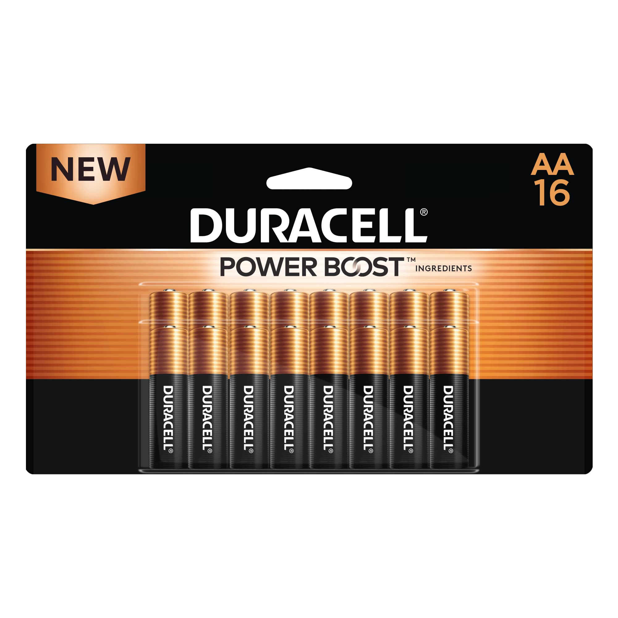 Duracell Coppertop AA Batteries 16-Pack | Long-Lasting Alkaline Double A Batteries with Power Boost | Ideal for Household & Office Devices Like Remote Controls, Keyboards, Toys | Reliable Power for Everyday Use (Packaging May Vary)