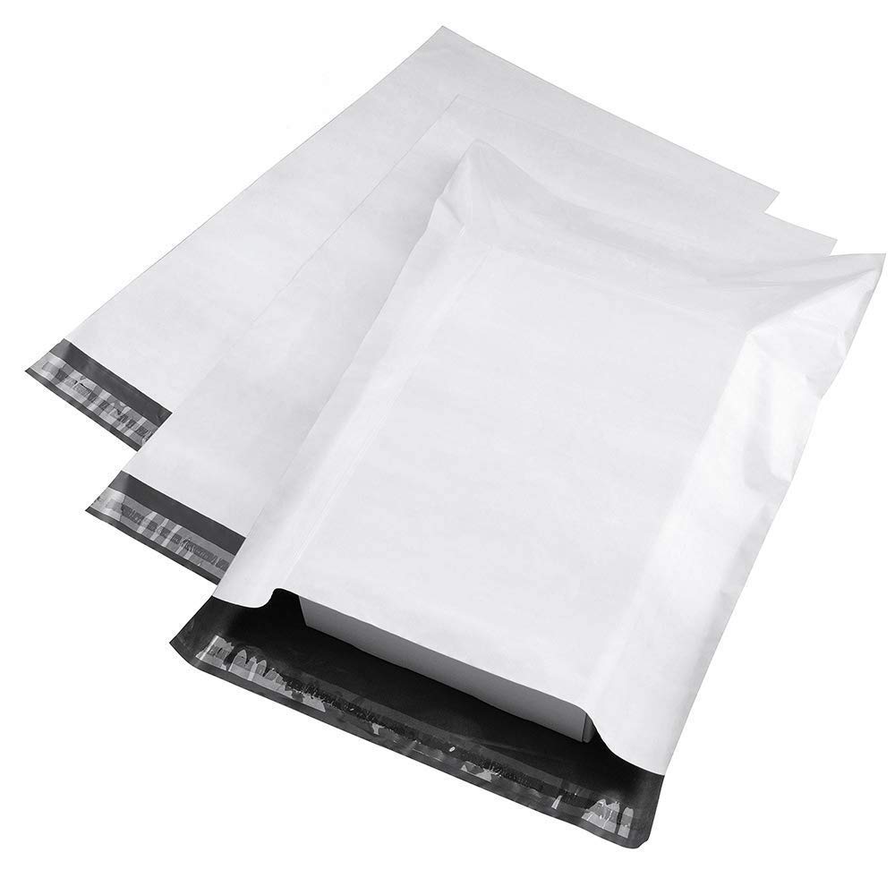 RyhamPaper 14.5x19 Inch Poly Mailers - 200 Pack White Self Sealing Shipping Envelopes for Ecommerce, Clothing & Online Store Packaging