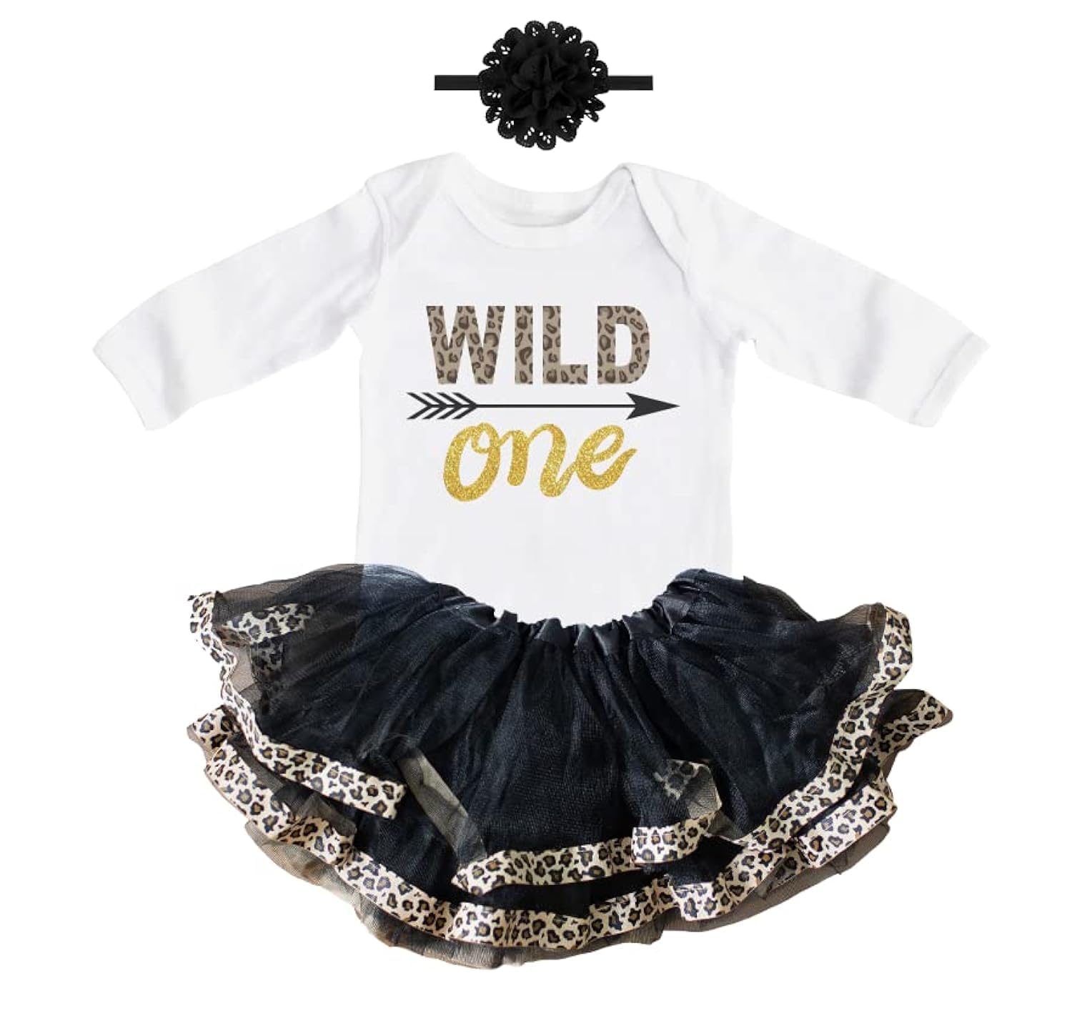Luke and Lulu Wild One 1st Birthday Outfit for Girls - Leopard Print & Pink Gold Tutu Dress | Perfect for Jungle Theme Parties, Photoshoots & First Birthday Celebrations