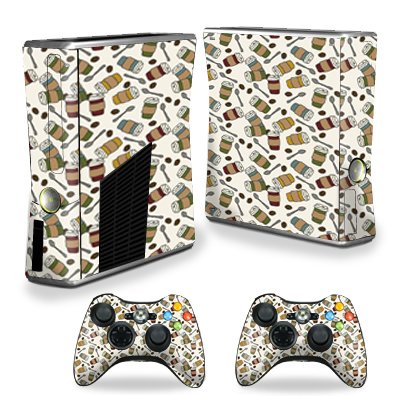 MightySkins Protective Skin Decal Wrap for Xbox 360 S Slim Console & 2 Controllers - Coffee Design | Customizable Vinyl Cover Sticker | Gaming Accessories for Enhanced Protection & Style | Perfect for Home Entertainment & Gaming Setups