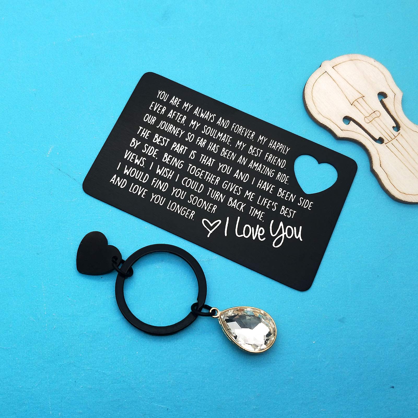 Engraved Wallet Card for Him - Anniversary, Birthday & Valentine's Gift for Boyfriend/Husband - Perfect for Weddings & Special Occasions