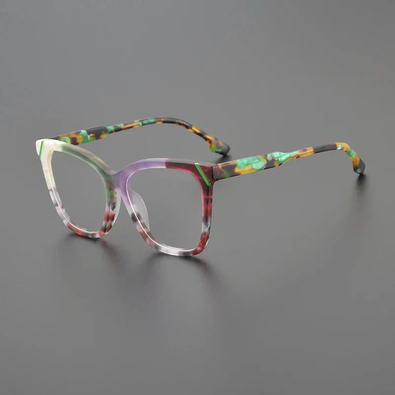 Stylish Olita Multicolor Square Acetate Glasses Frame - Trendy Eyewear for Women & Men - Perfect for Reading, Fashion, and Everyday Use