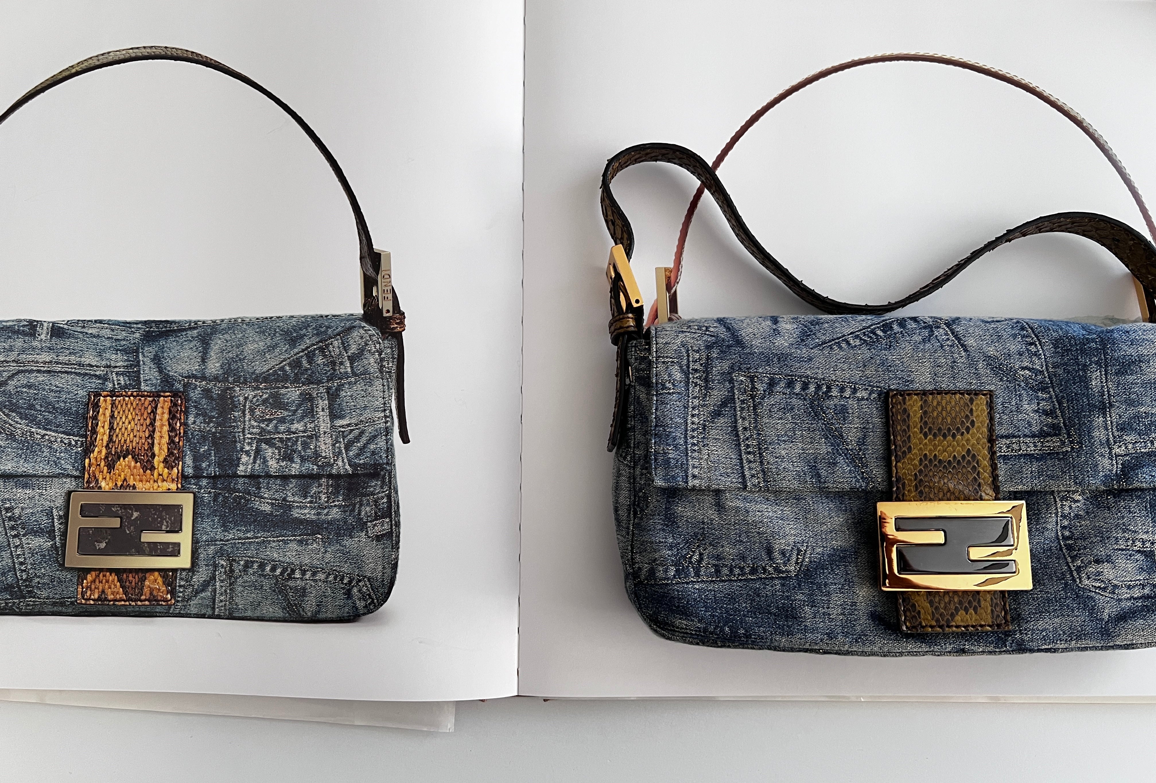 Fendi Denim Baguette Bag - Luxury Designer Crossbody Handbag for Women | Perfect for Casual Outings, Shopping & Travel