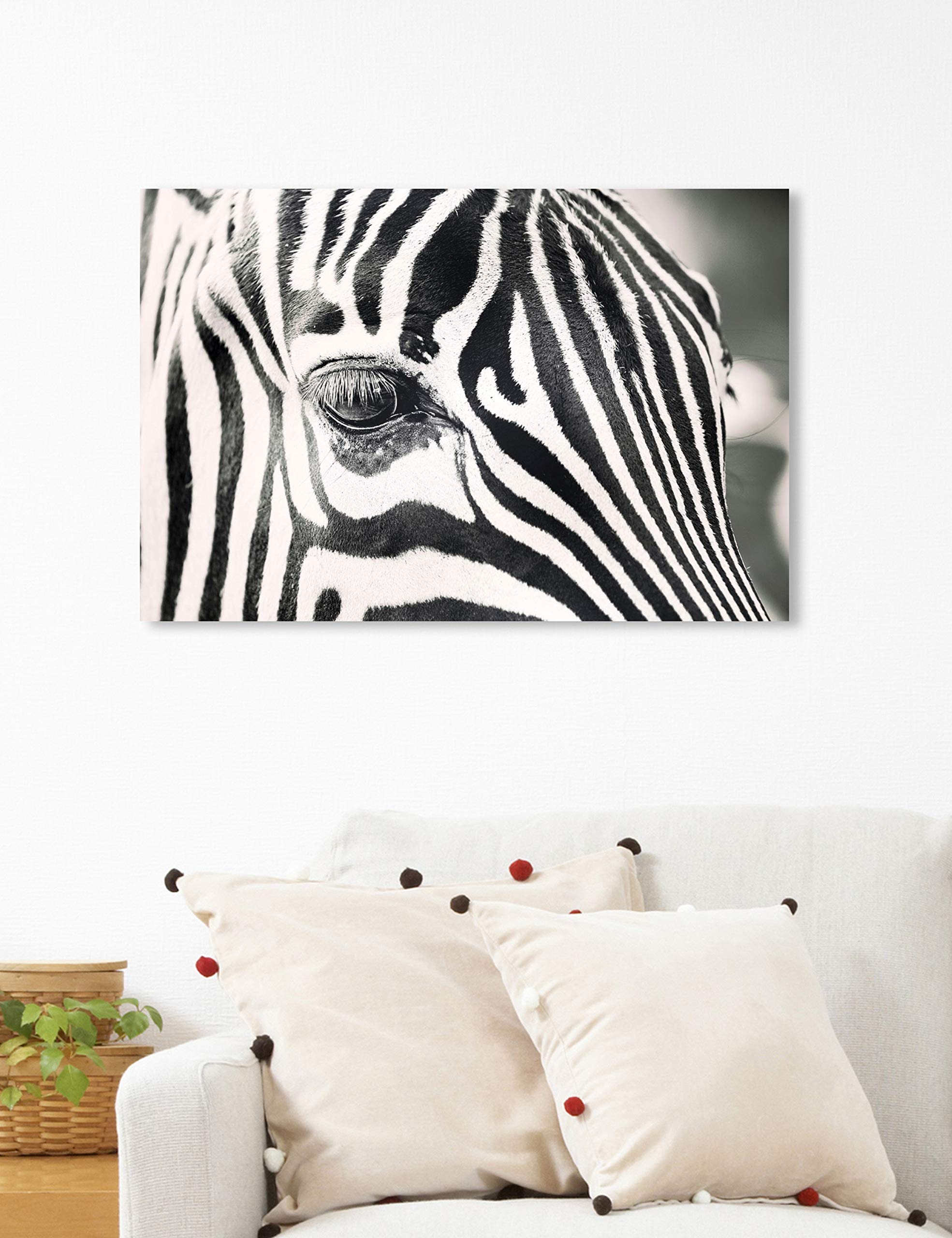 Oliver Gal Artist Co. Natural Stripes Animals Wall Art Canvas Print - Black & White Home Decor, 24x16 Inches - Perfect for Living Room, Bedroom & Office Wall Decor