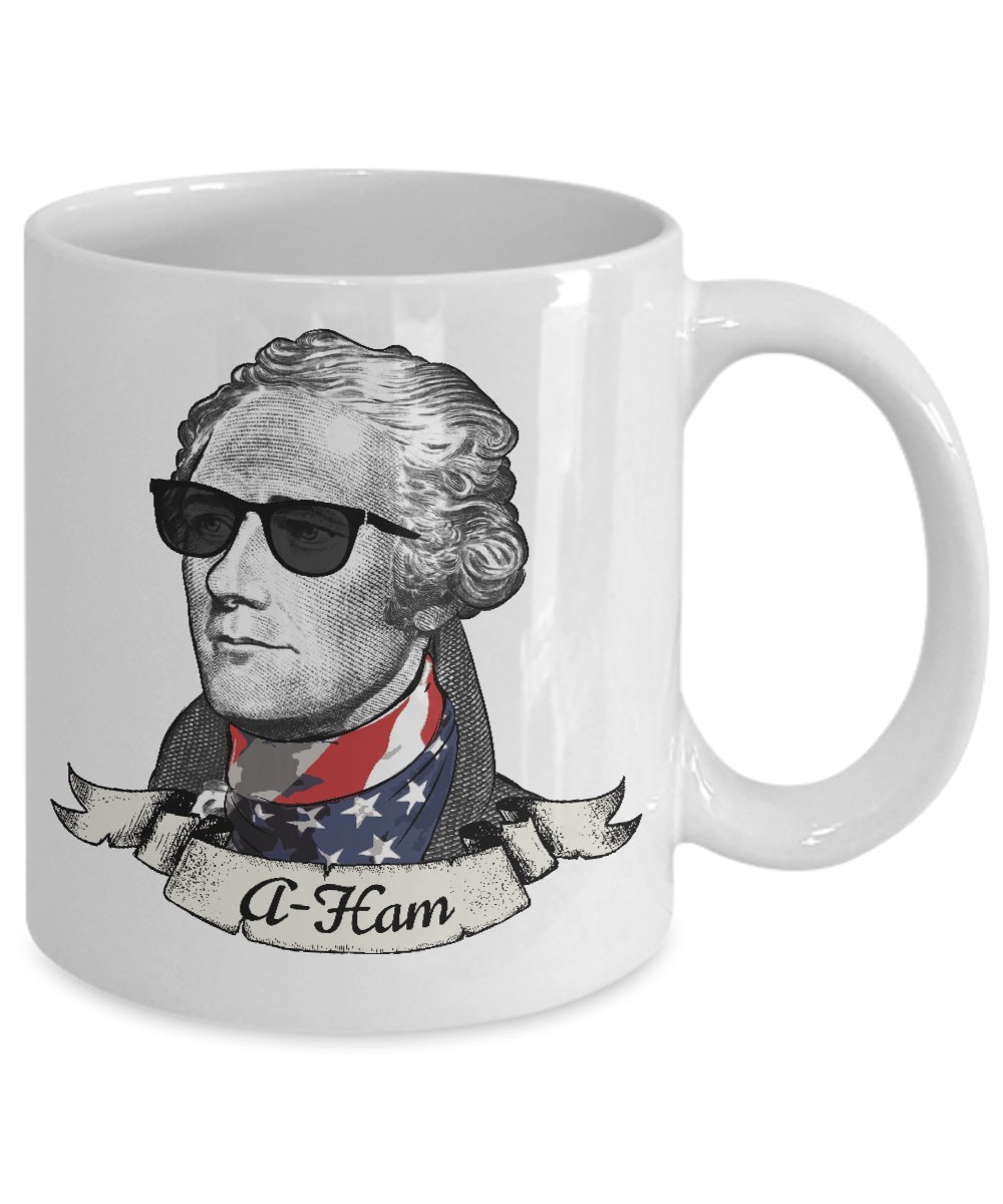 Patriotic Alexander Hamilton Coffee Mug - American History Themed Ceramic Cup for Tea & Coffee Lovers - Perfect for 4th of July, Presidents Day & Political Gift Giving