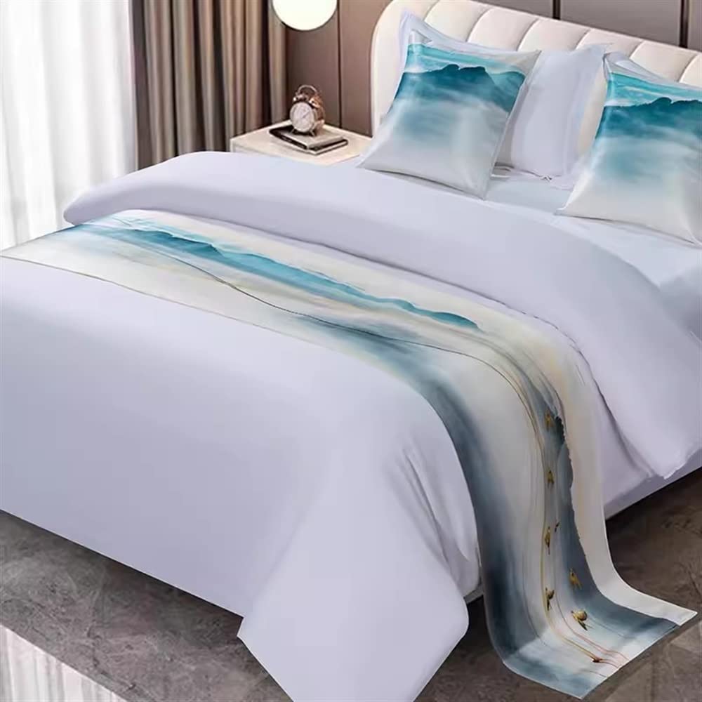 Luxury Jacquard Bed Runner - Soft Double Bedspread for Foot of Bed, Elegant Bed Scarf & Bed End Towel - 50x210cm (Fits 1.5m Bed) - Perfect for Hotel Bedrooms, Wedding Rooms & Home Decor (Color: 3)
