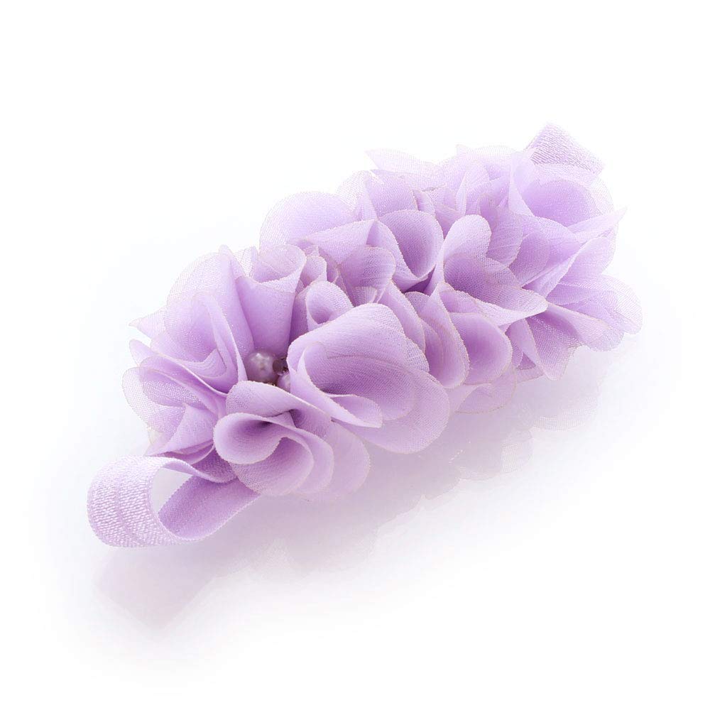 Lello Flower Headbands for Baby Girls & Toddlers - Stretchy Elastic Fabric Beaded Hair Accessories - Perfect for Parties, Photos & Everyday Wear