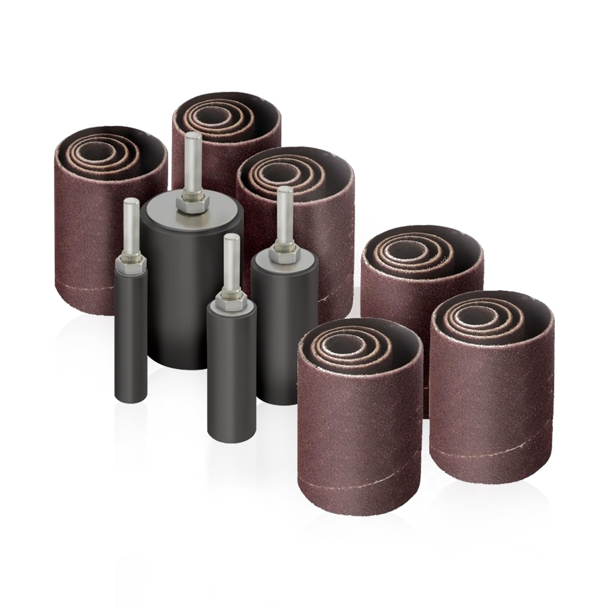 LINE10 Tools 28-Piece Sanding Drum and Sleeves Set - 2-inch Extra Long Surface, 1/4-inch Shank with 60/80/120/240 Grits - Compatible with Drill, Drill-Press & Die-Grinder - Perfect for Woodworking, Metal Polishing & DIY Projects