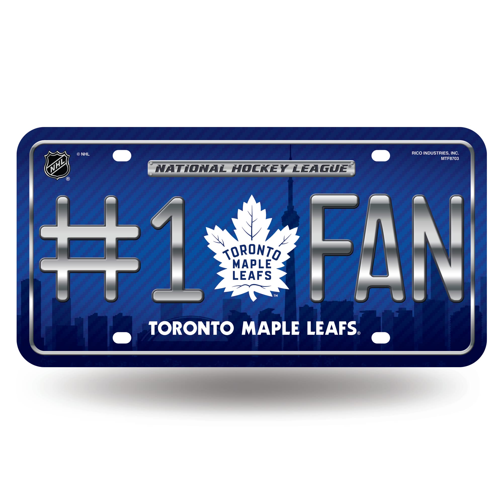 NHL #1 Fan Metal License Plate Tag - Officially Licensed Car Accessory for Hockey Fans - Perfect for Trucks, Cars & Tailgating