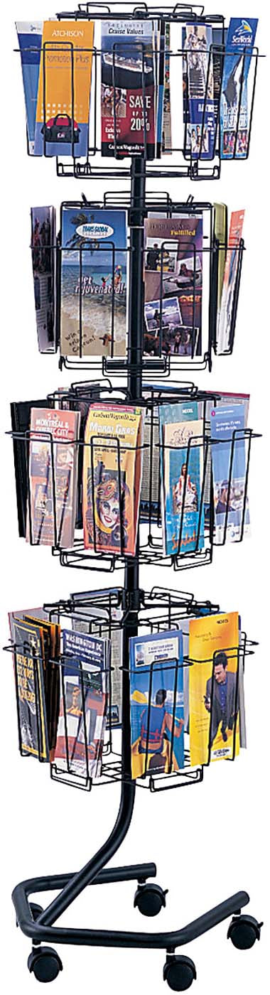 32-Pocket Black Wire Brochure Display Rack [4128CH] - Perfect for Offices, Retail Stores & Trade Shows