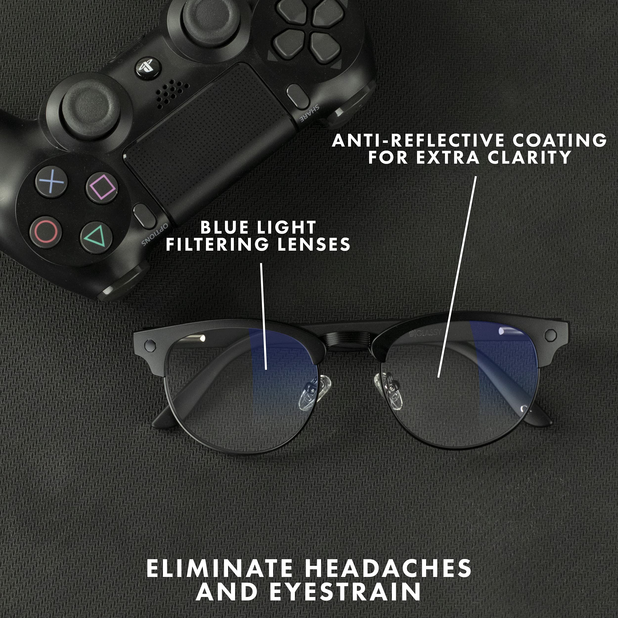 Morrison Blue Light Blocking Glasses for Gaming & Computer Use - Anti Eyestrain & Fatigue Relief - Matte Blackout & Clear Lens Options - Medium Size - Perfect for Work, Online Classes & Nighttime Screen Use
