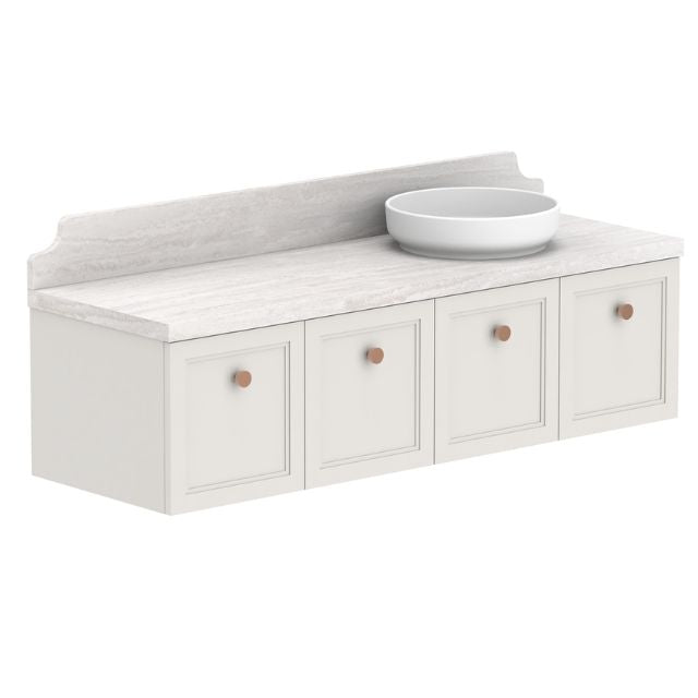 ADP Mabel Wall Mounted Vanity with Durasein Countertop - Modern Bathroom Sink Cabinet for Small Spaces & Powder Rooms