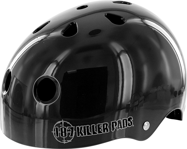 187 Pro Sweatsaver Helmet - Small Size Gloss Black for Skateboarding, BMX & Roller Derby - Lightweight & Breathable Safety Gear